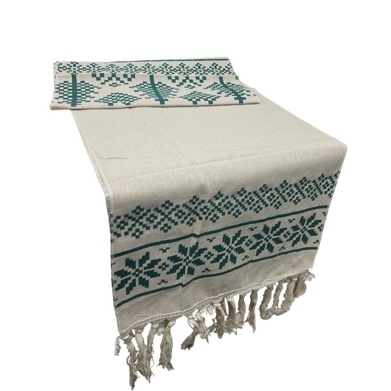OEM - Mantel Camino De Mesa Rectangular Lino Cuadros 180x37cm