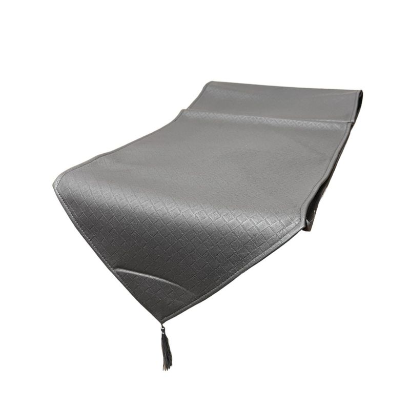 OEM - Mantel Camino De Mesa Con Pompon Cuero Sintetico 180x35cm