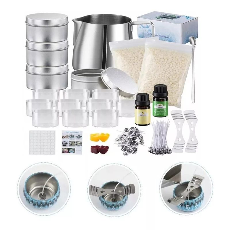 MUNDO MAGIA - Kit De Fabricación De Velas Para Principiantes, 153 Piezas