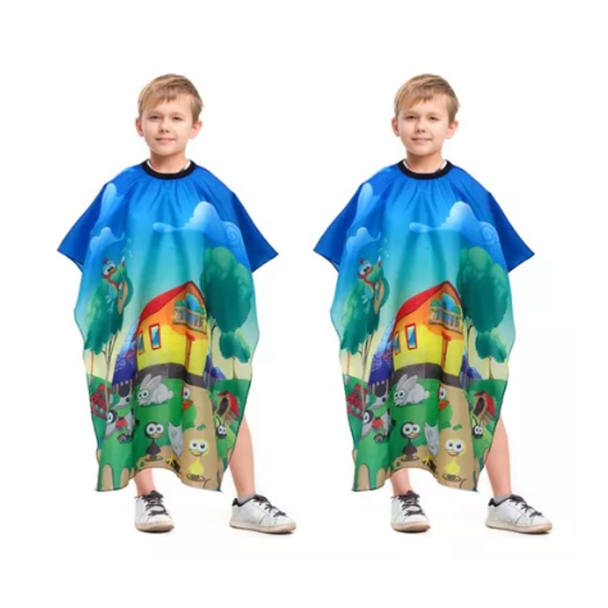 GENERICO - Capa De Corte Peluquería Para Niño Color Celeste