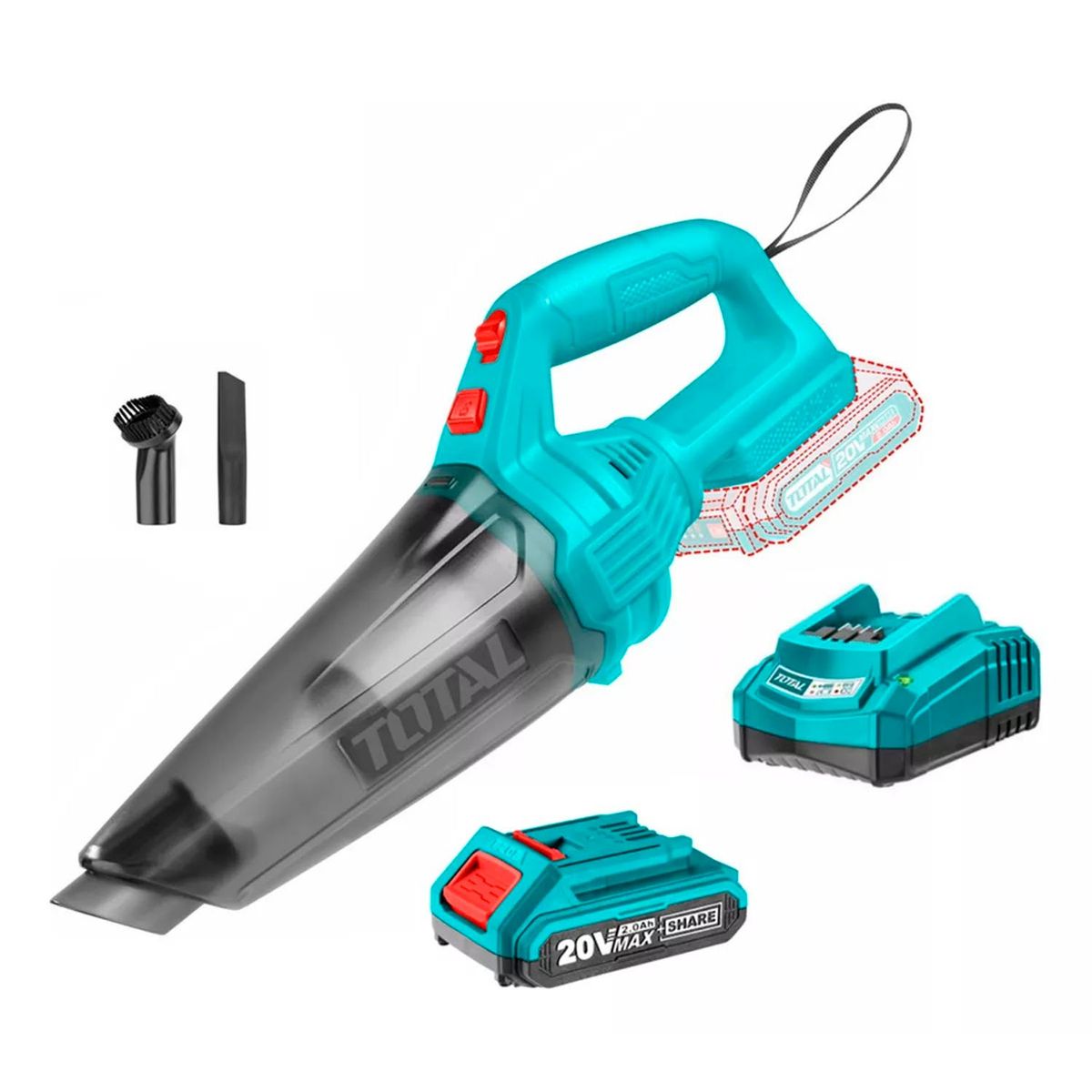 TOTAL TOOLS - Aspiradora Inalambrica 20v Bat+ Carg 05l Total Tvli201261