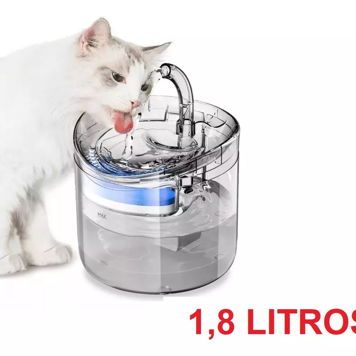 GENERICO - Bebedero Fuente De Agua Dispensador 1 8L para Gatos y Perro