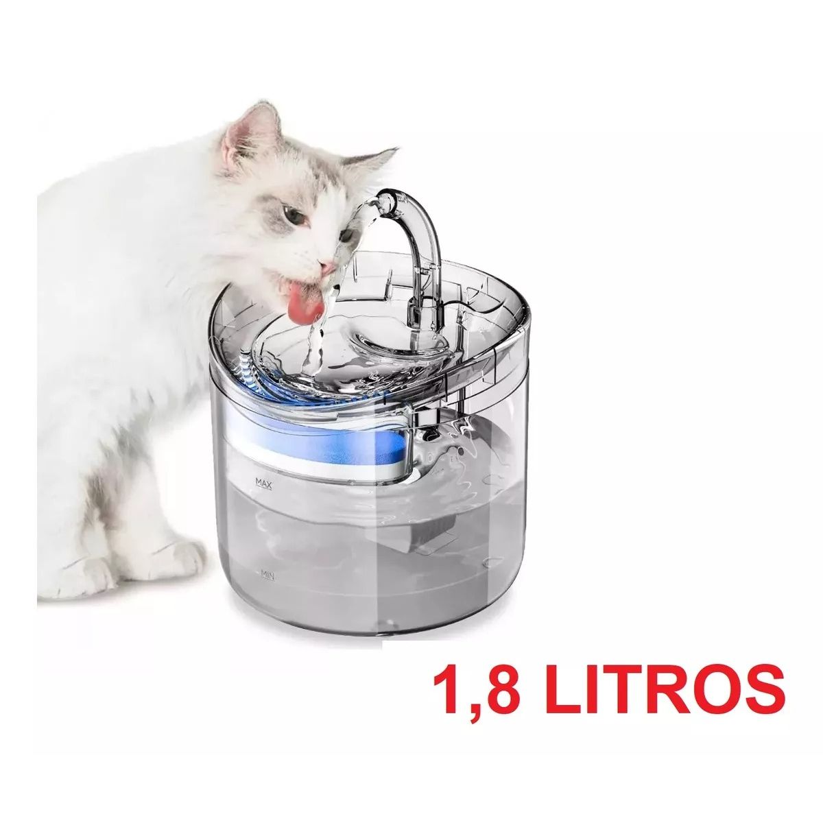 GENERICO - Bebedero Fuente De Agua Dispensador 1 8L para Gatos y Perro