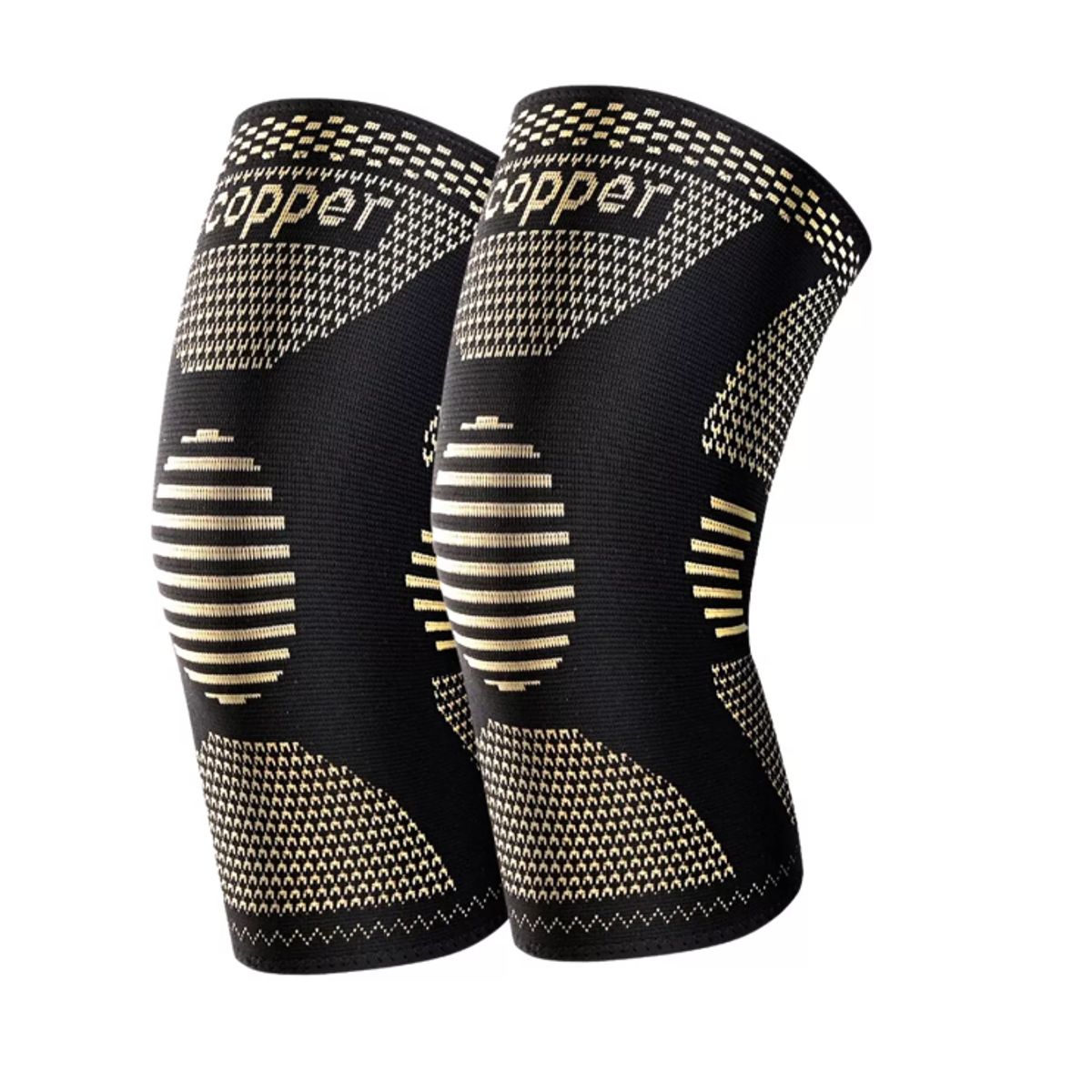 GENERICO - Pack X2 Rodilleras Compresión Con Fibra De Cobre