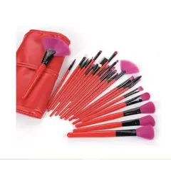 GENERICO - Set 32 Brochas De Maquillaje Rojo Profesional