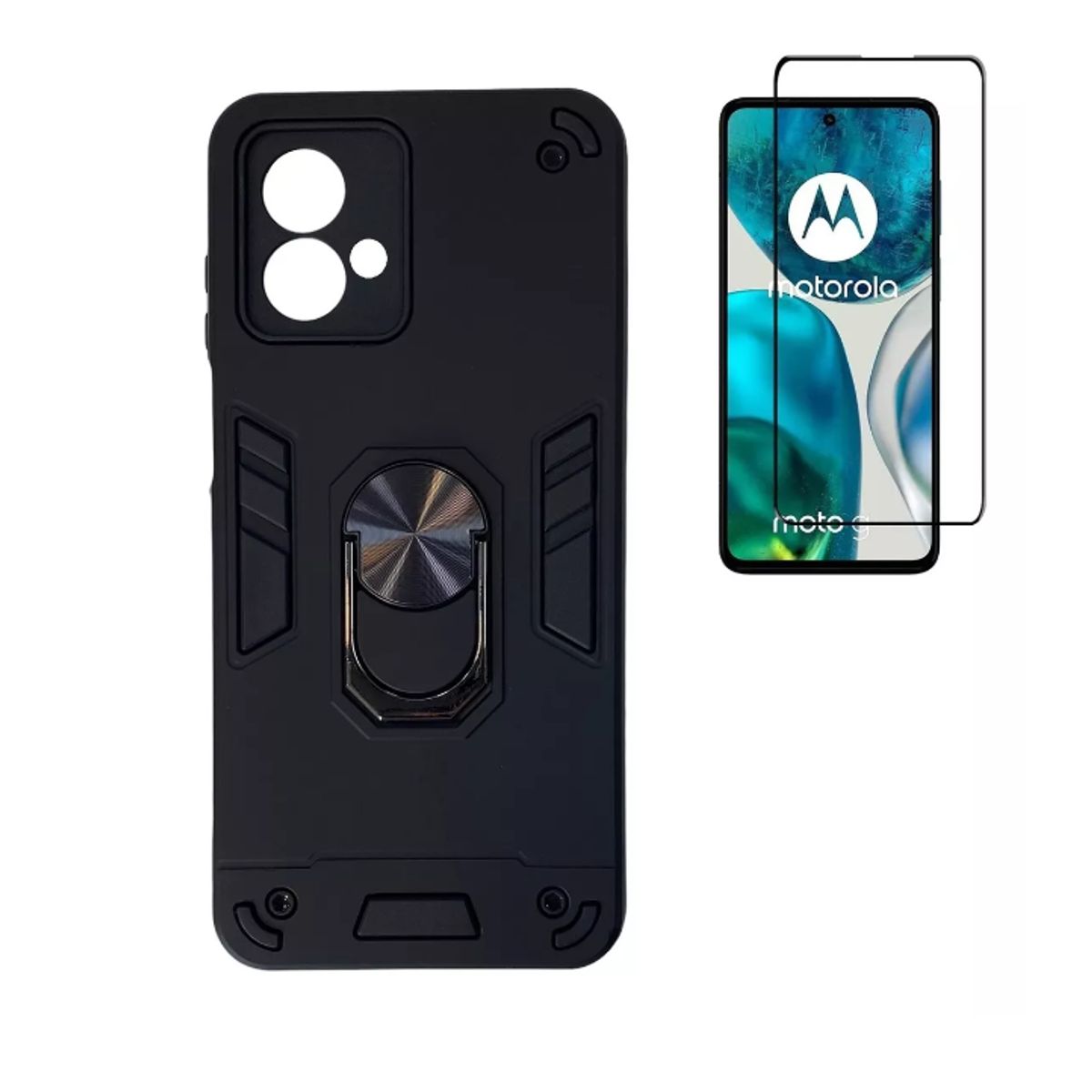 GENERICO - Carcasa Antishock Para Motorola Moto G84 5G negro+ Lamina Pantalla