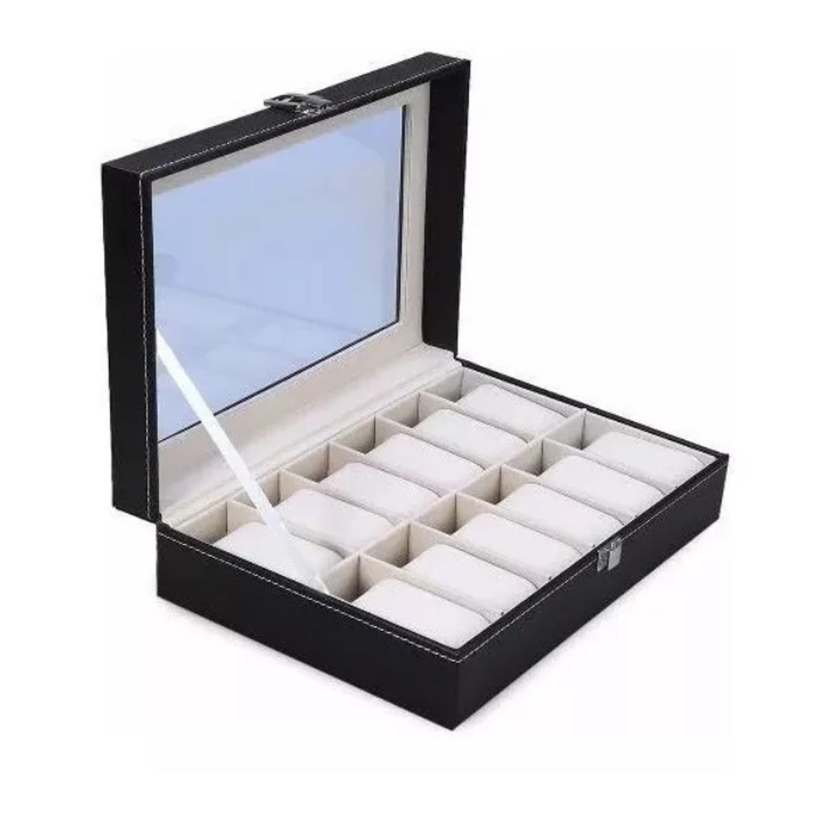 GENERICO - Caja Organizador De Relojes 12u Exhibidor Porta Reloj 10001