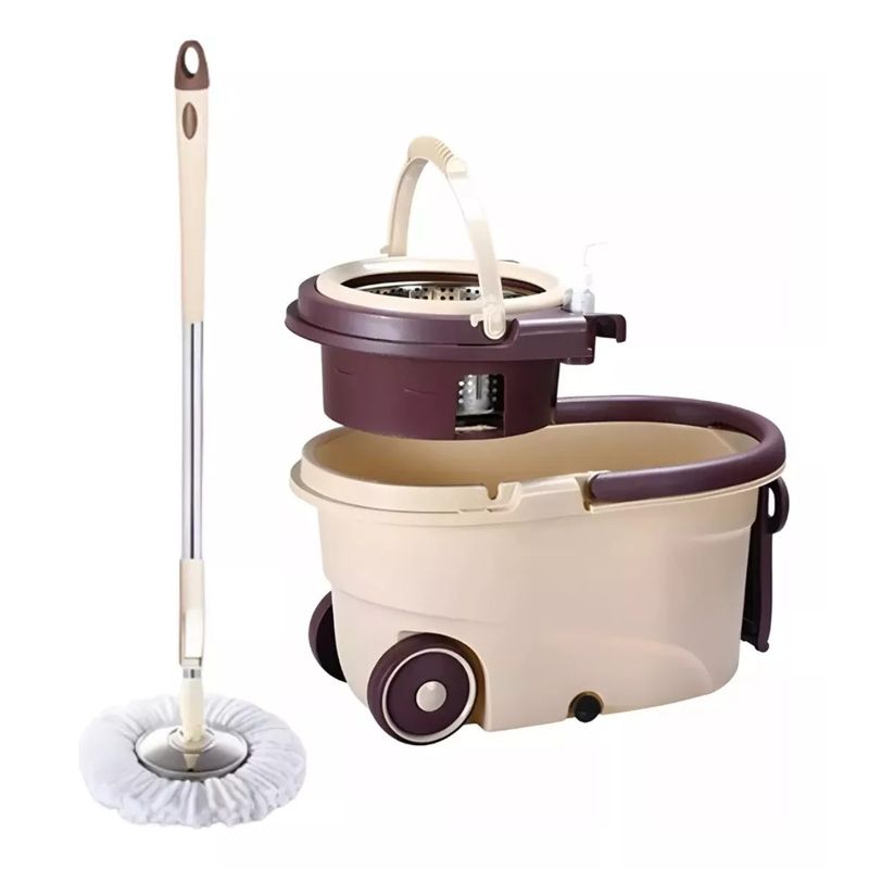 MUNDO MAGIA - Mopa Trapeador Fregona Giratoria 360 Metalica