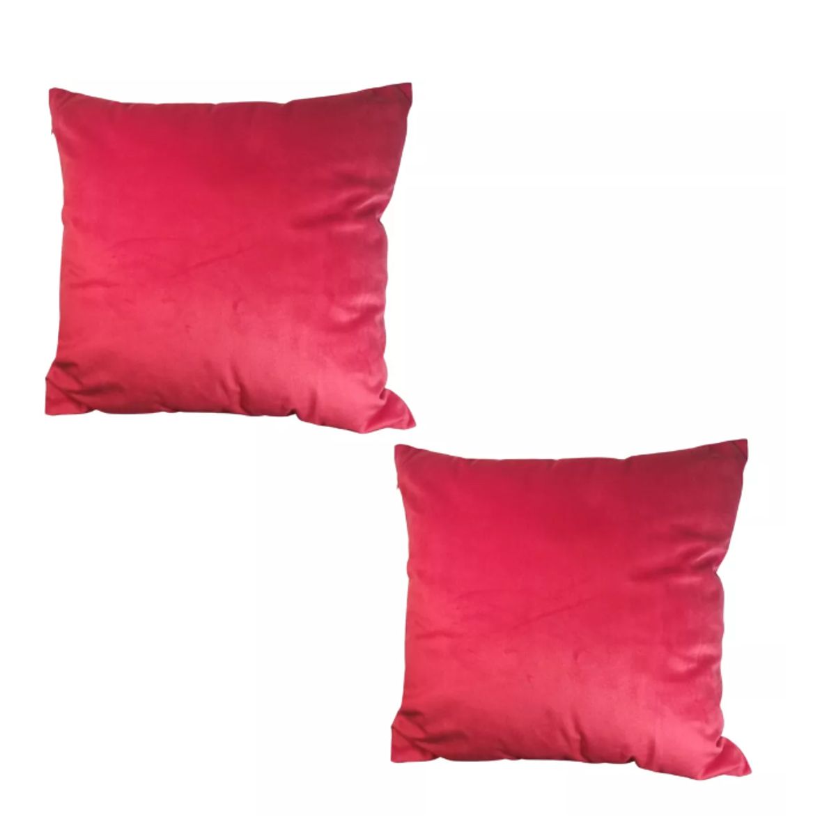 GENERICO - Pack 2 Cojines  rojo Rellenos Decorativos Lisos 45x45