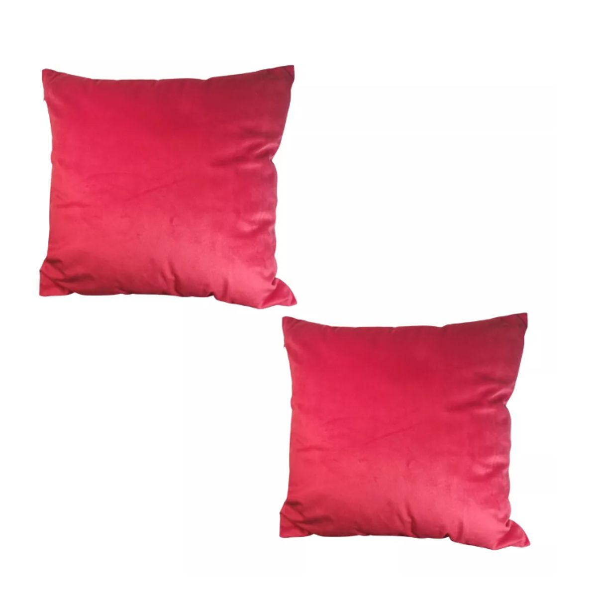 GENERICO - Pack 2 Cojines  rojo Rellenos Decorativos Lisos 45x45