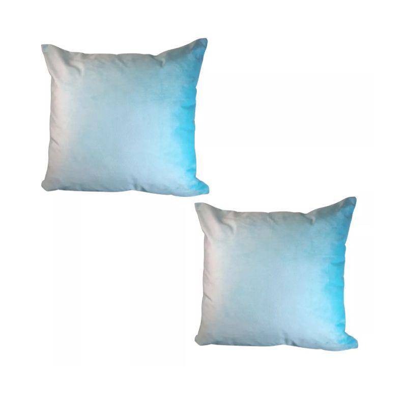 GENERICO - Pack 2 Cojines Celeste Rellenos Decorativos Lisos 45x45