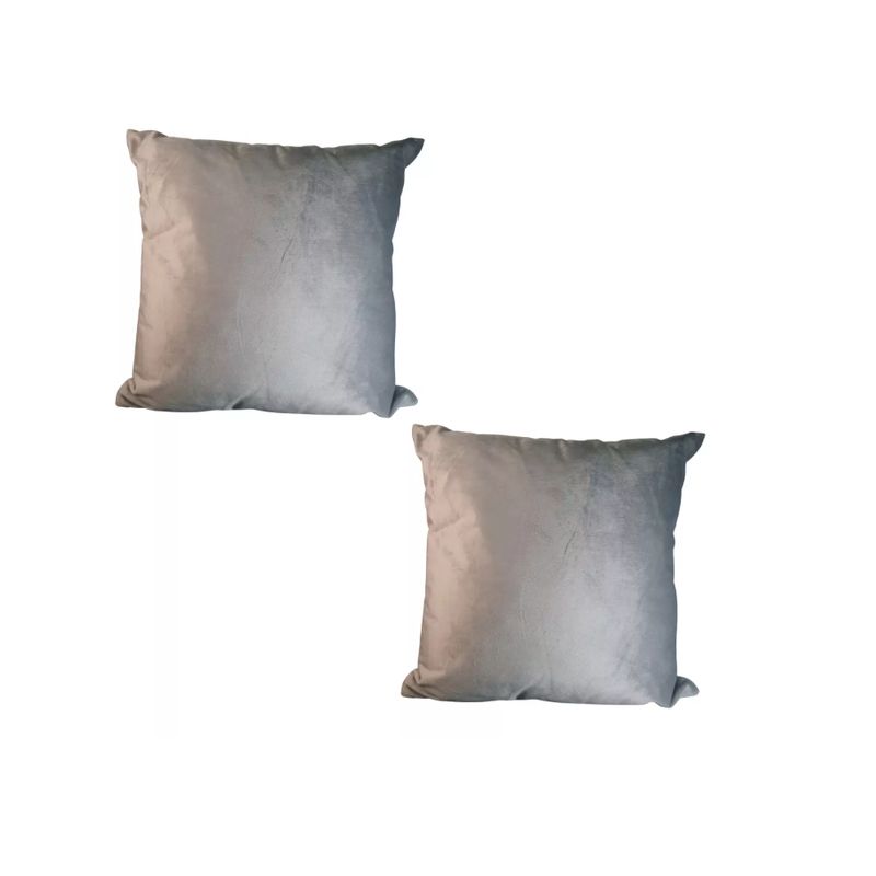 GENERICO - Pack 2 Cojines grises Rellenos Decorativos Lisos 45x45