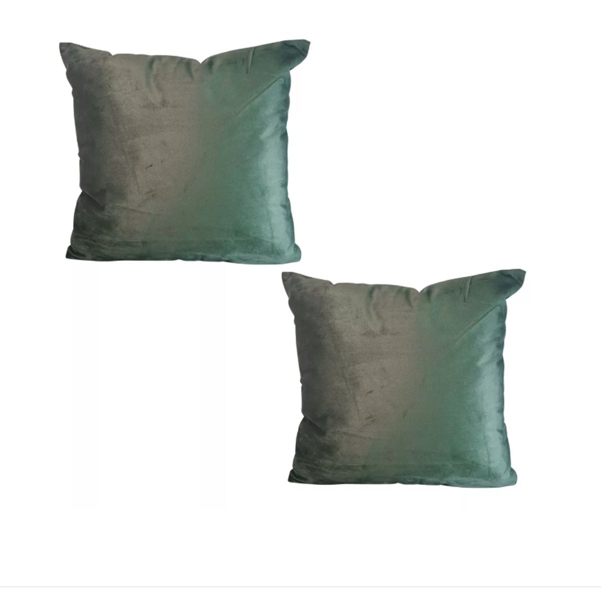 GENERICO - Pack 2 Cojines verdes Rellenos Decorativos Lisos 45x45