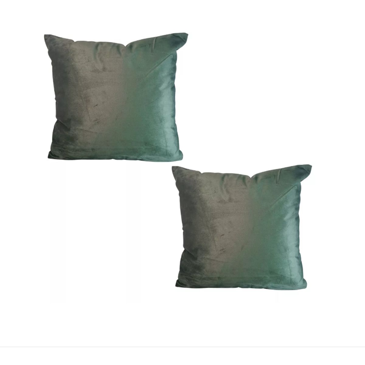 GENERICO - Pack 2 Cojines verdes Rellenos Decorativos Lisos 45x45