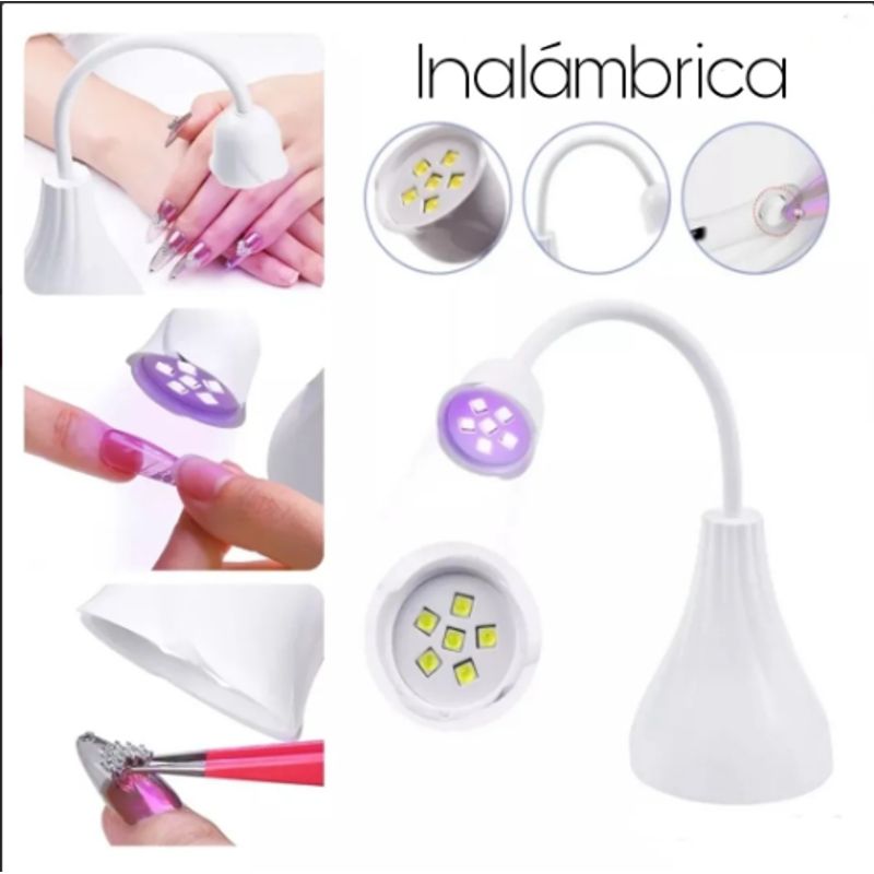 GENERICO - Lampara Uv Led Soft Gel X Inalámbrica Manicure 18w BLANCO