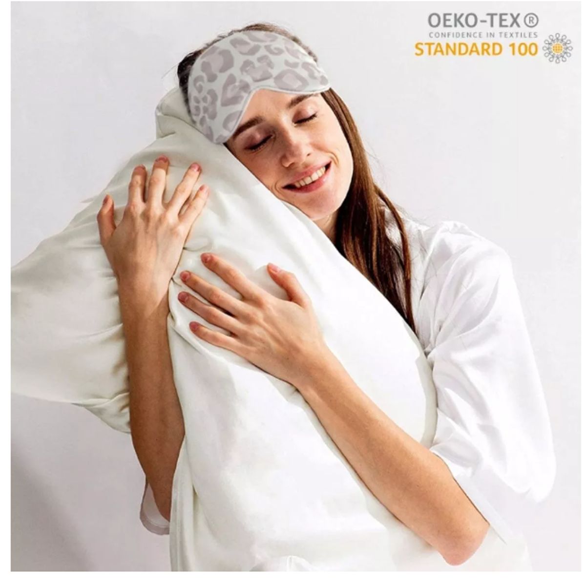 GENERICO - Funda De Almohada De Seda Queen Color Blanco