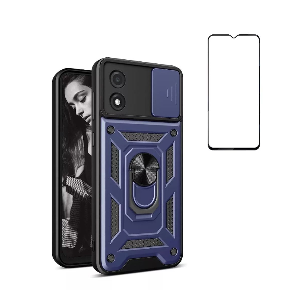 GENERICO - Carcasa Antishock Para Motorola Todos + Lamina Pantalla  Moto E13