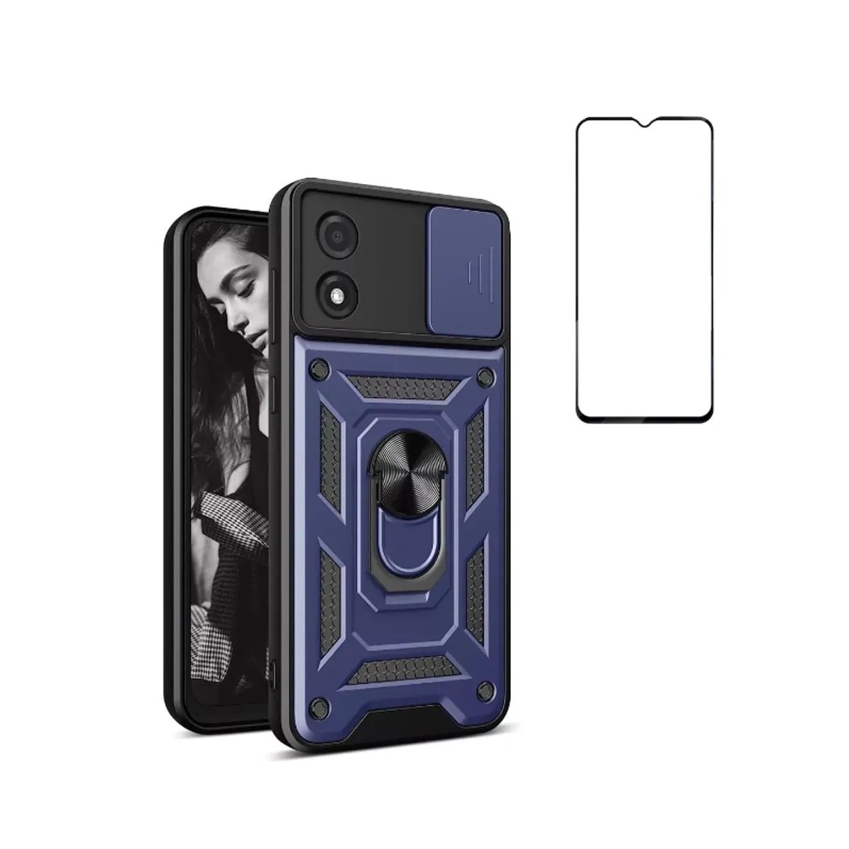 GENERICO - Carcasa Antishock Para Motorola Todos + Lamina Pantalla  Moto E13