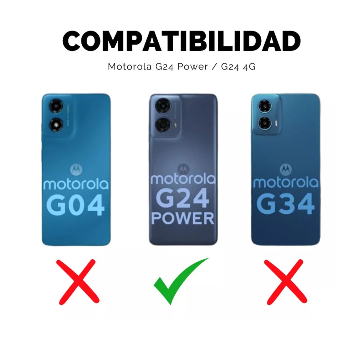 GENERICO - Carcasa Antishock Para Motorola G24 Power Todos + Lamina Pantalla