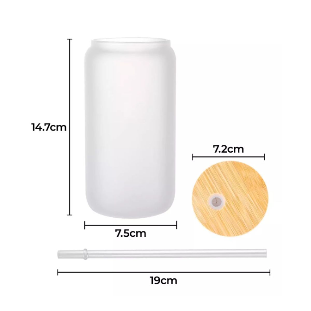 GENERICO - Botella Vaso Sublimable De Vidrio Con Tapa Bombilla