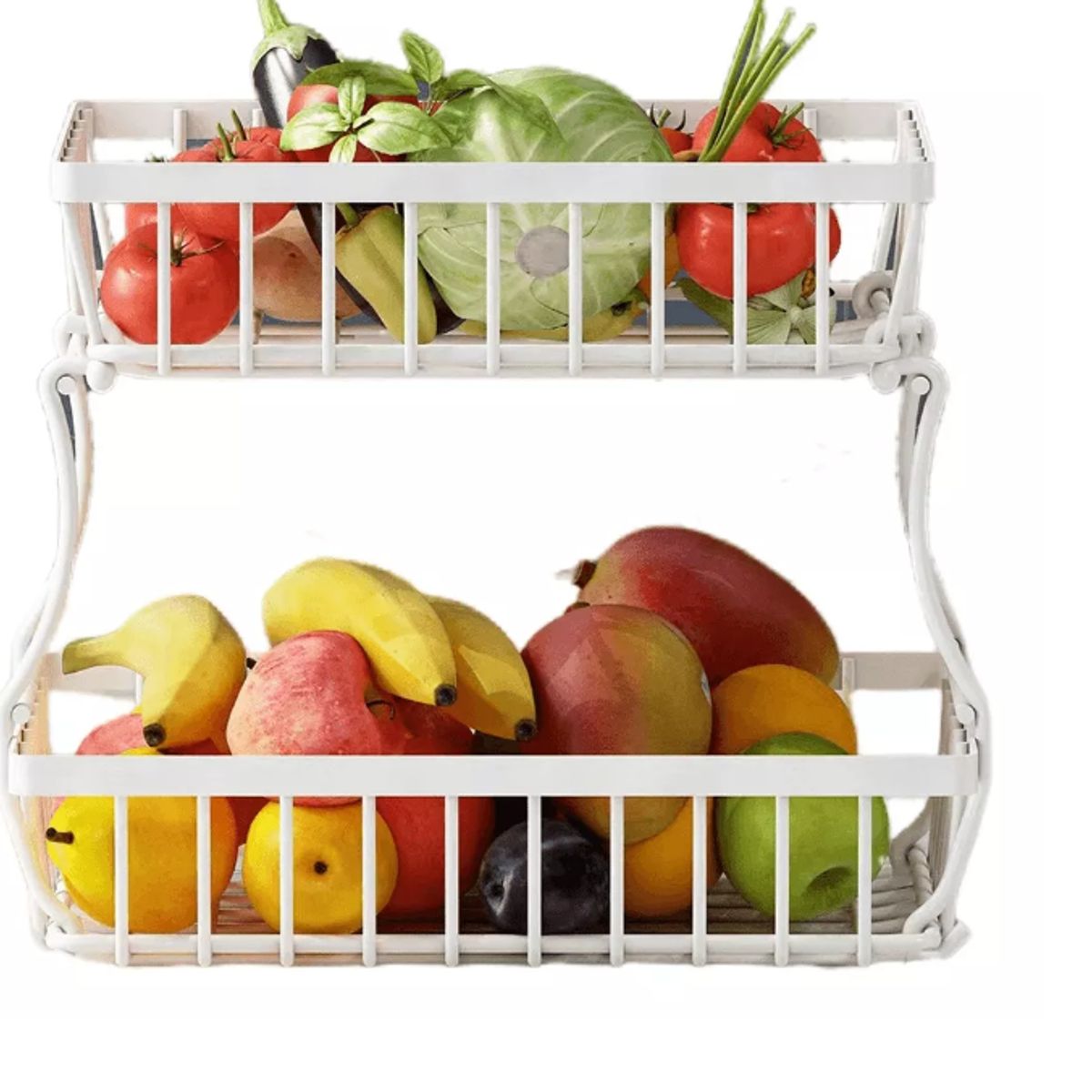 Cesta De Frutas De Cocina De Metal De 2 Niveles Desmontable, marca GENERICO - Foto Principal
