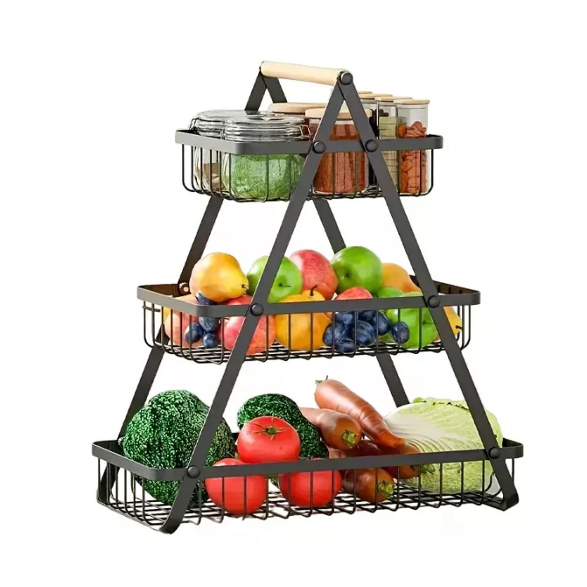 GENERICO - Estante Verdulero 3 Niveles Organizador Metal Multiuso Cocina