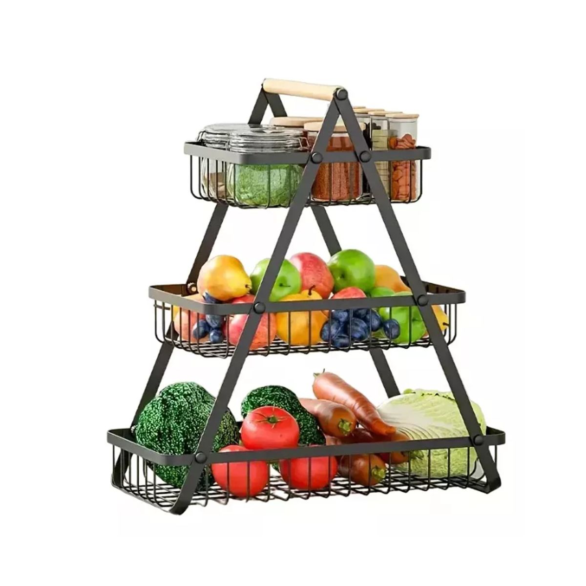 GENERICO - Estante Verdulero 3 Niveles Organizador Metal Multiuso Cocina