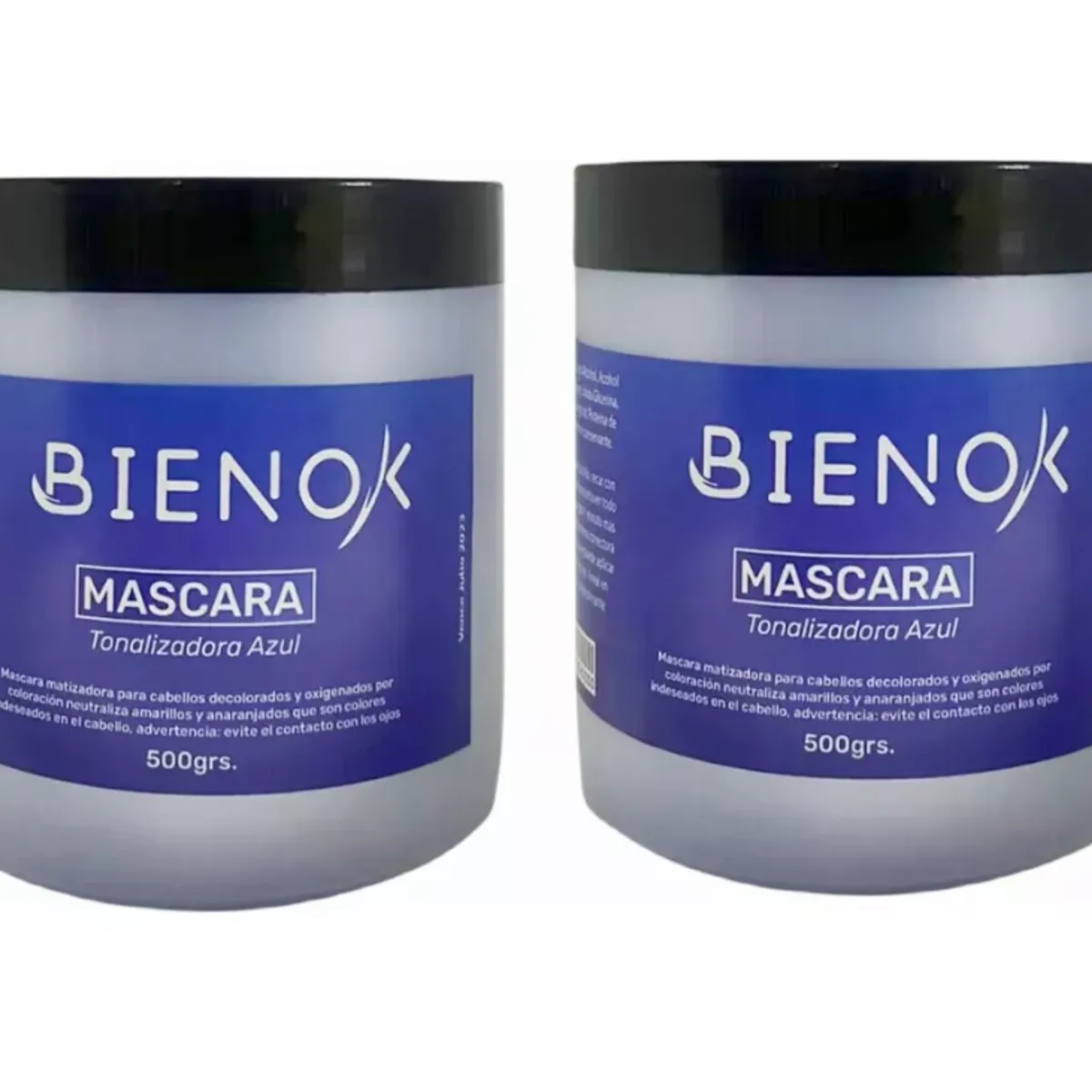 GENERICO - Pack2 Máscara Matizador Hidratacion Azul Bienok 500g.
