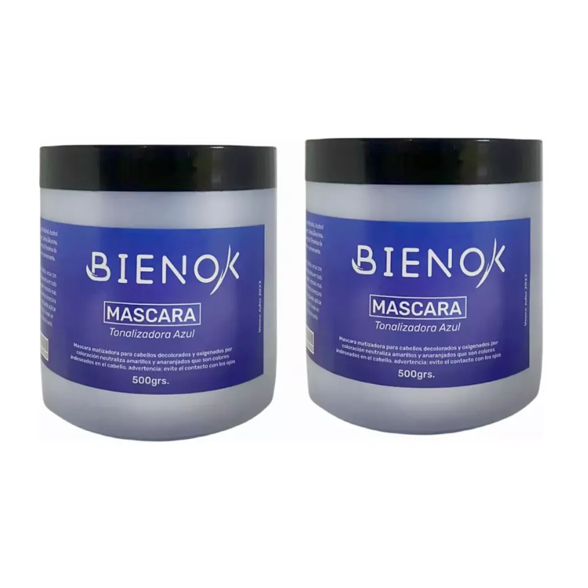 GENERICO - Pack2 Máscara Matizador Hidratacion Azul Bienok 500g.