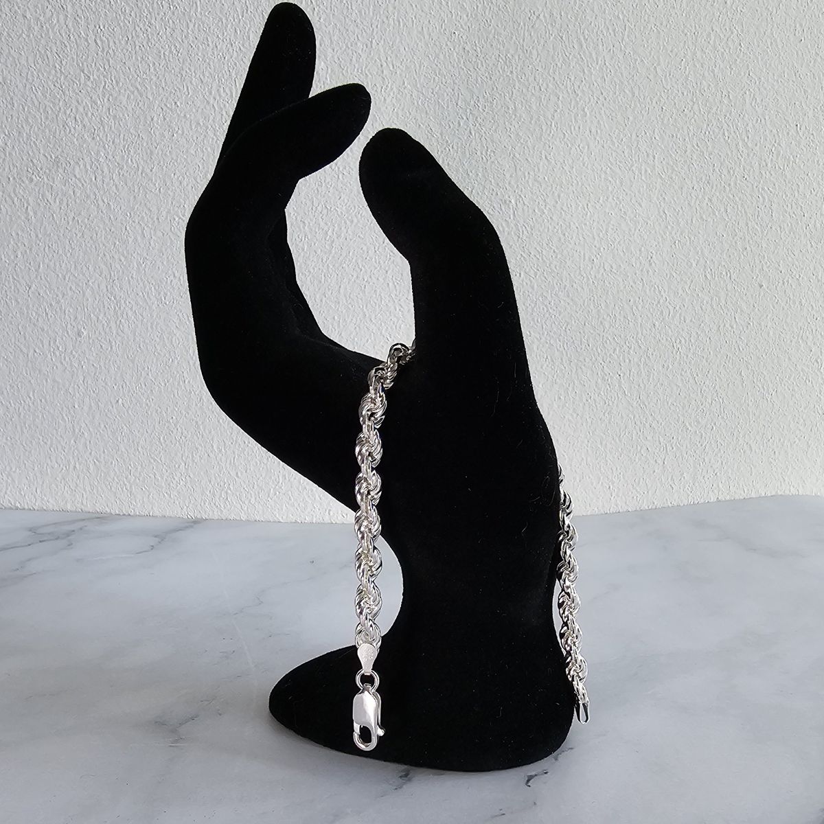 GENERICO - Pulsera Plata Fina Ley 925 Torbillon Inflada 5.3mm 19cm