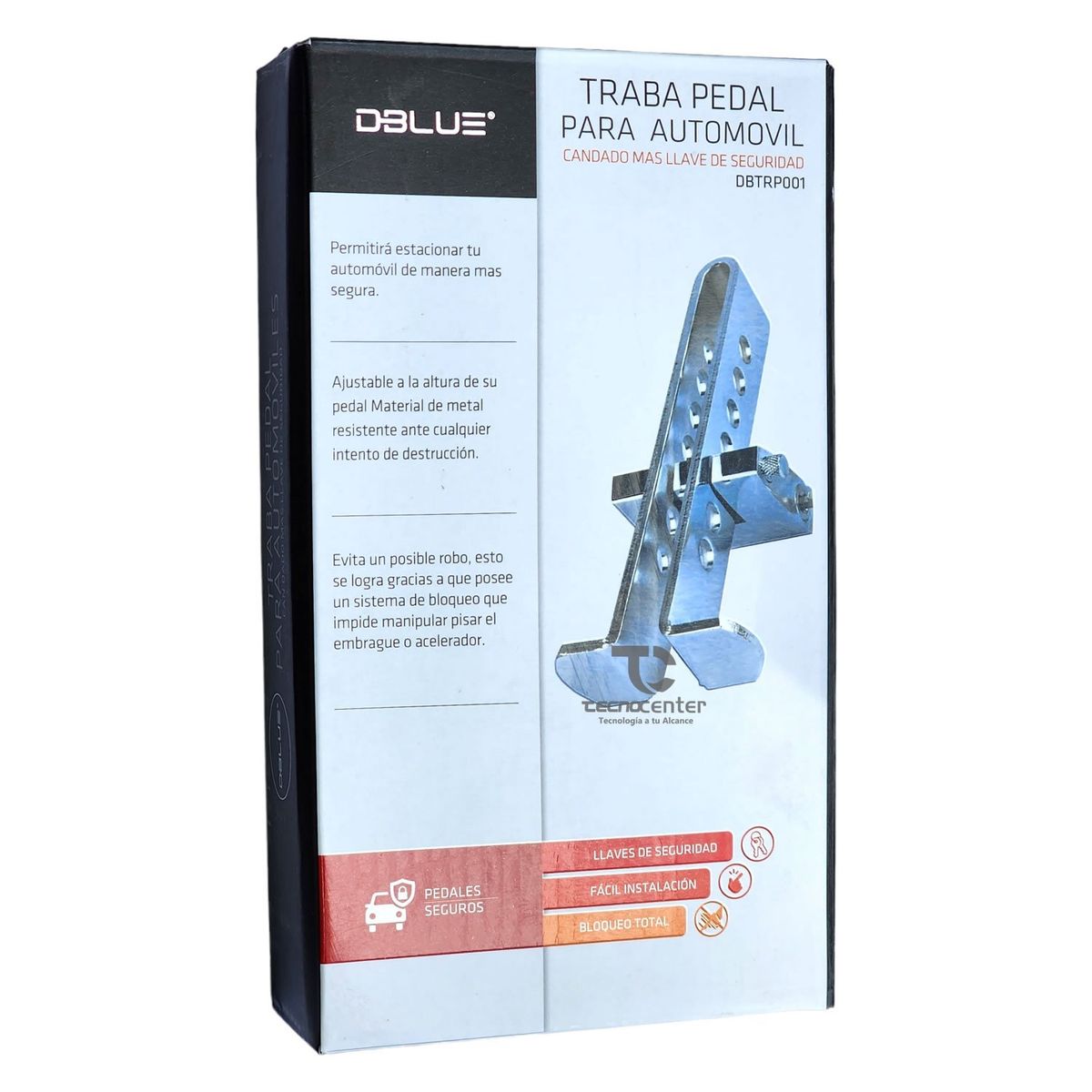 DBLUE - Traba Pedal Auto Seguridad Candado Acero