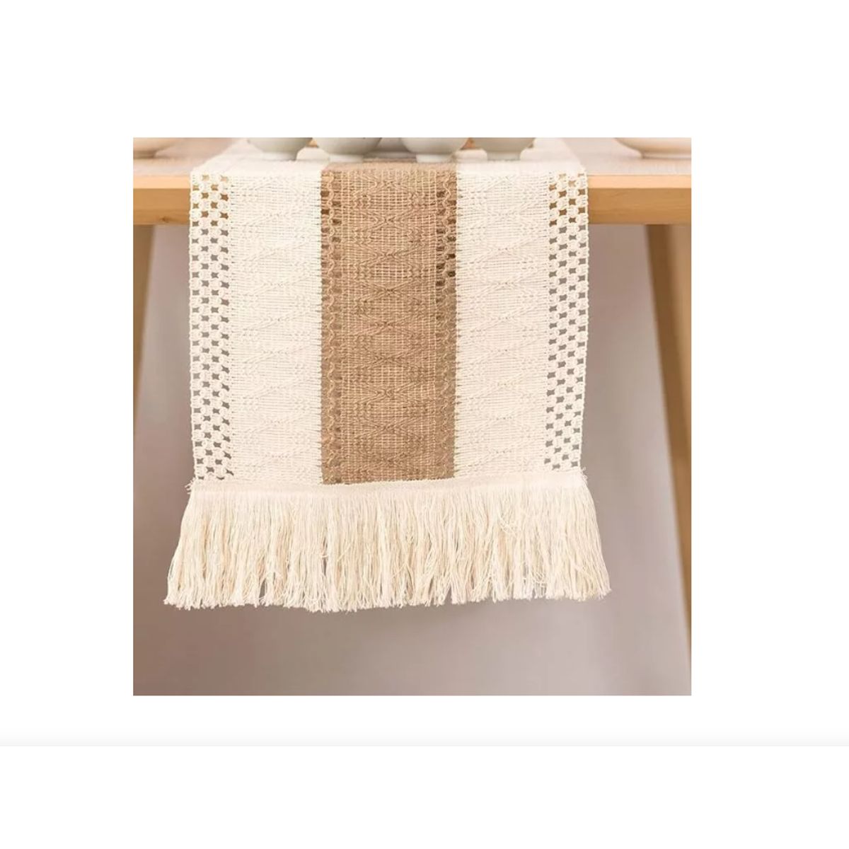 GENERICO - Camino De Mesa Algodon Yute Etnico Mantel De Centro 180x30cm