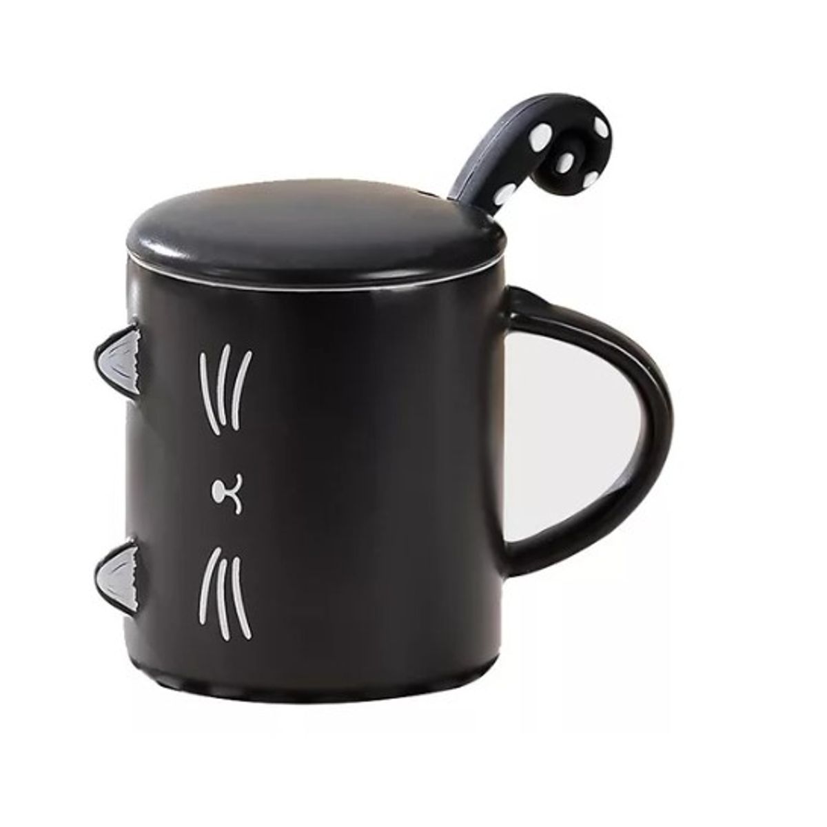 GENERICO - Tazón De Gato + Tapa Y Cuchara Mug Cat