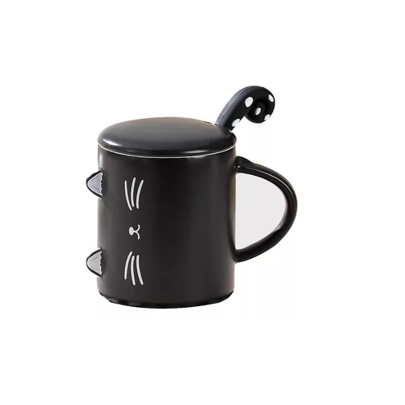GENERICO - Tazón De Gato + Tapa Y Cuchara Mug Cat