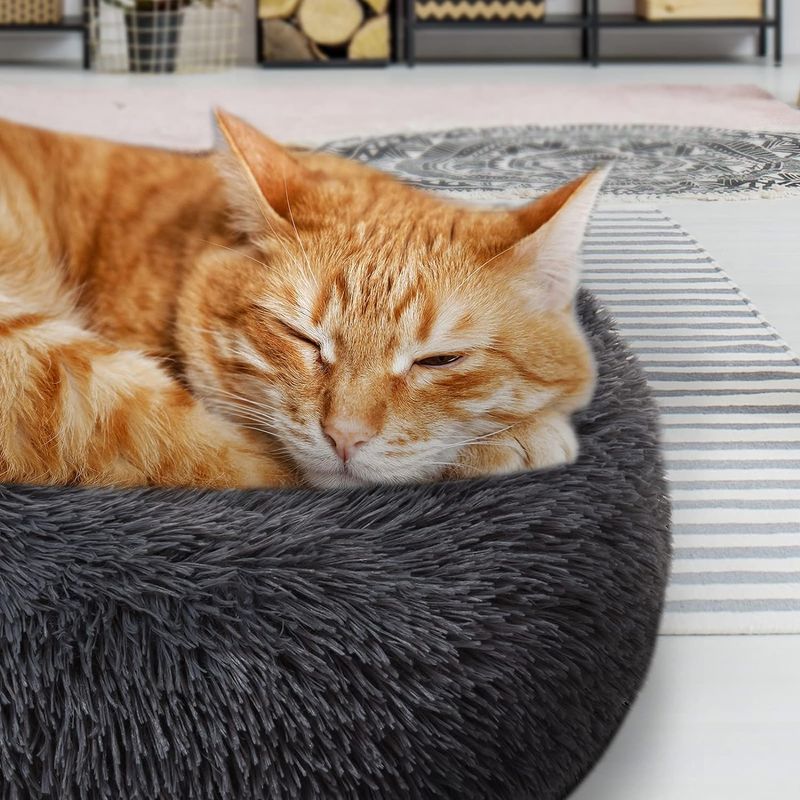 GENERICO - CAMA MASCOTA anti stress GRIS OSCURO TAMAÑO M
