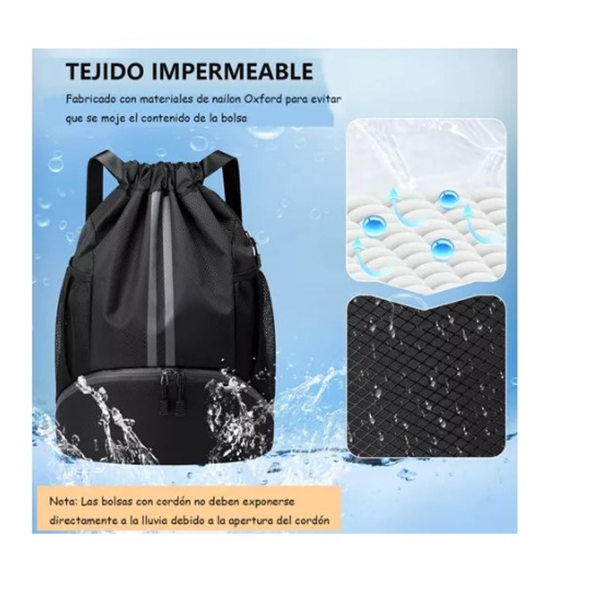 GENERICO - Mochila De Baloncesto Bolso Con Cordón Bolsa De Equitación negro