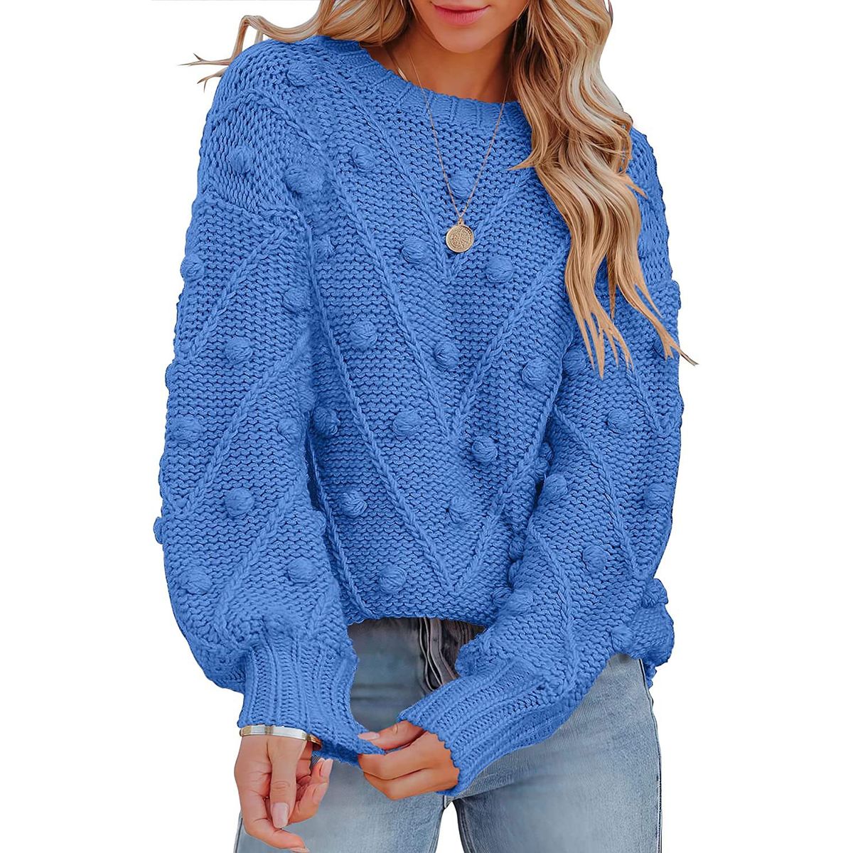 TIOZONEY - Sweater Cuello Redondo Mujer