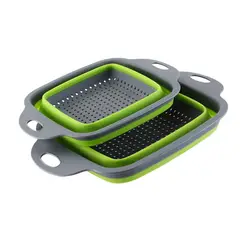 IMPORTCLICK - Pack 2 Coladores Escurridor Rectangular Cocina Verde - Verde