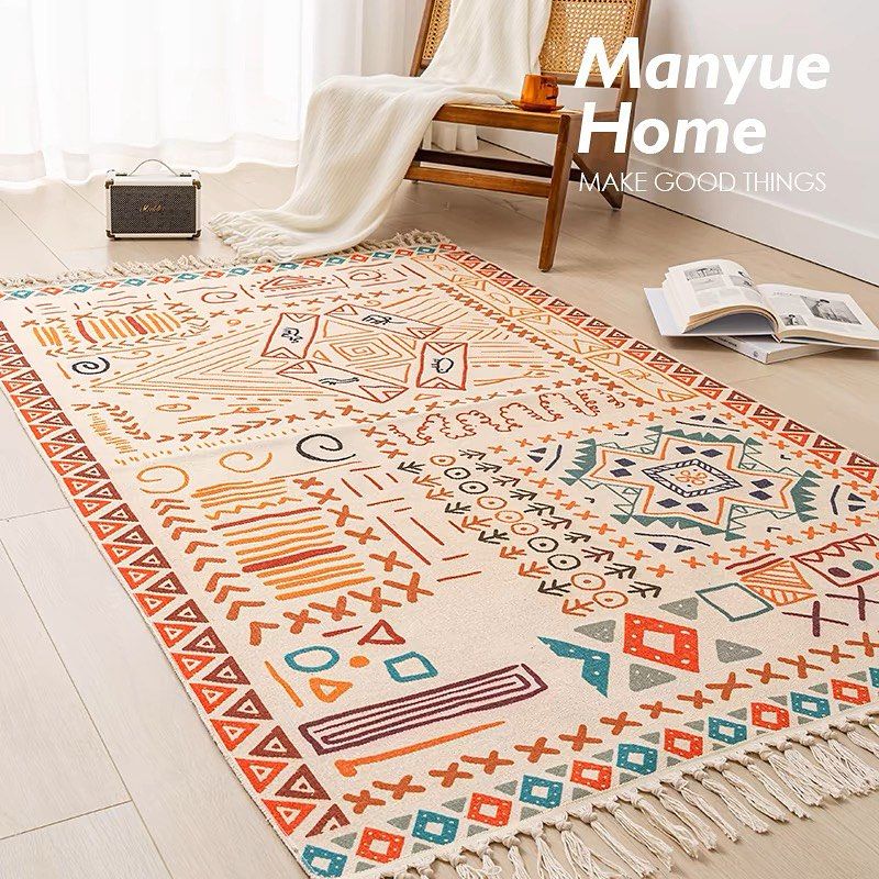 ANGELES DEL HOGAR - Alfombra Bohemia De Estilo Etnico 180x200 Cm