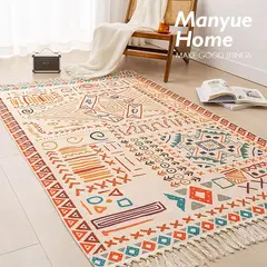 ANGELES DEL HOGAR - Alfombra Bohemia De Estilo Etnico 180x200 Cm