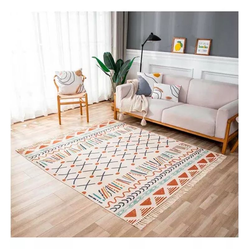 ANGELES DEL HOGAR - Alfombra Bohemia De Estilo Etnico 180x200 Cm
