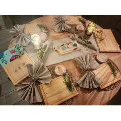 MI DECO HOME CADA DETALLE IMPORTA - SET 6 PLATOS DE MADERA PARILLEROS