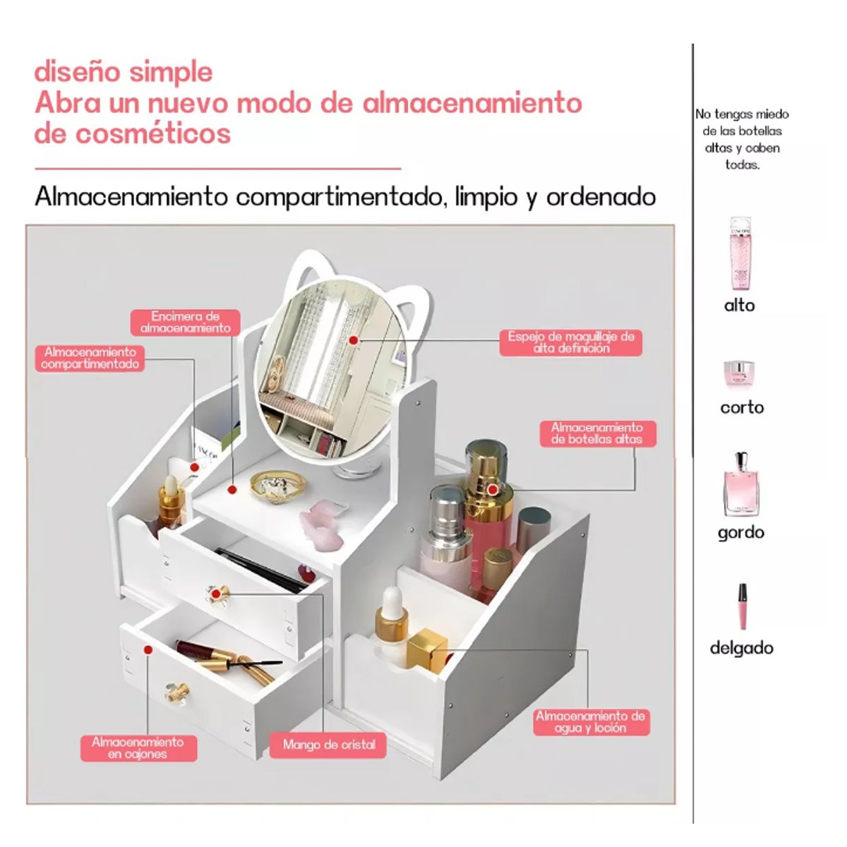 GENERICO - Organizador De Maquillajes Cosmeticos Cajones
