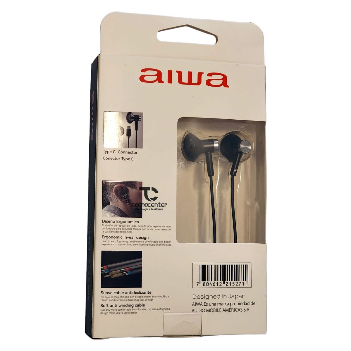 AIWA - Audifonos Aiwa I60TC In-Ear Tipo C Negro