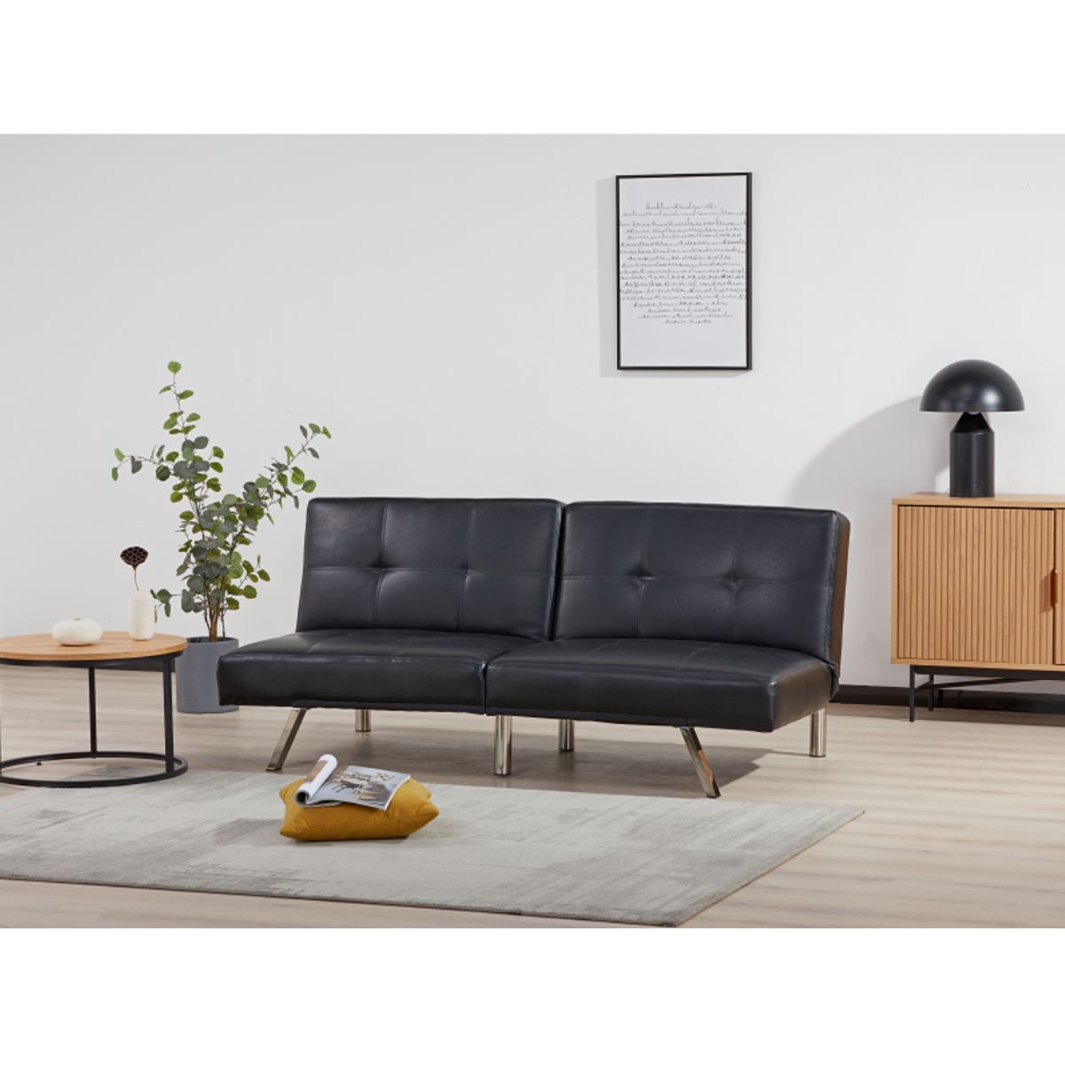 AGUILA - Futón Cama Chaise Longue de PAB-161N5S-BLACK