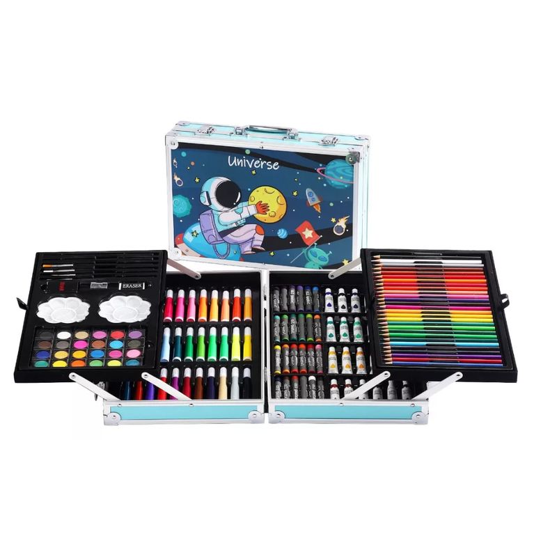 GENERICO - Kit Dibujo Niño 145 Piezas Pintura Arte En Maleta Aluminio