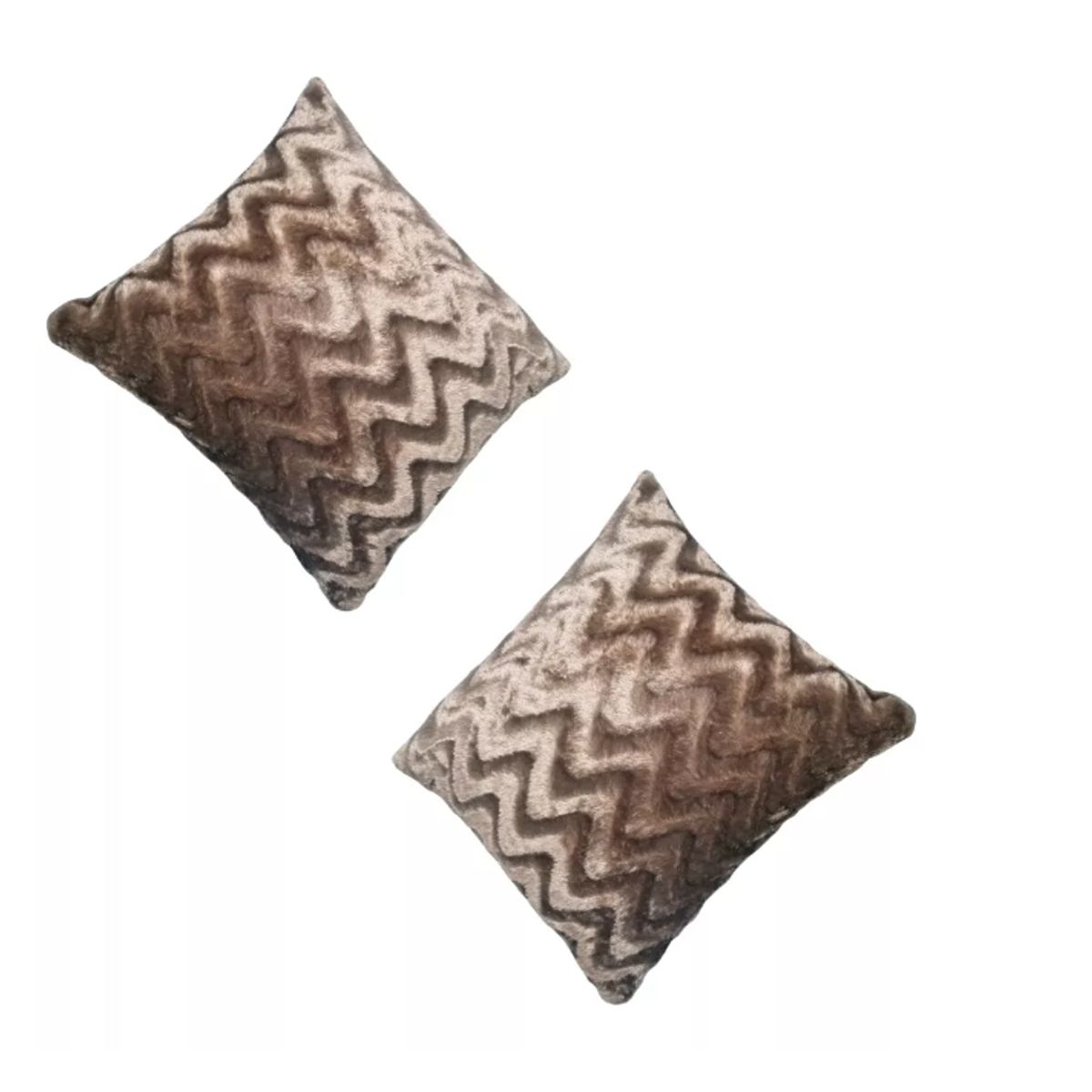 GENERICO - Pack 2 Cojines Rellenos Peludos Decorativos Multicolor