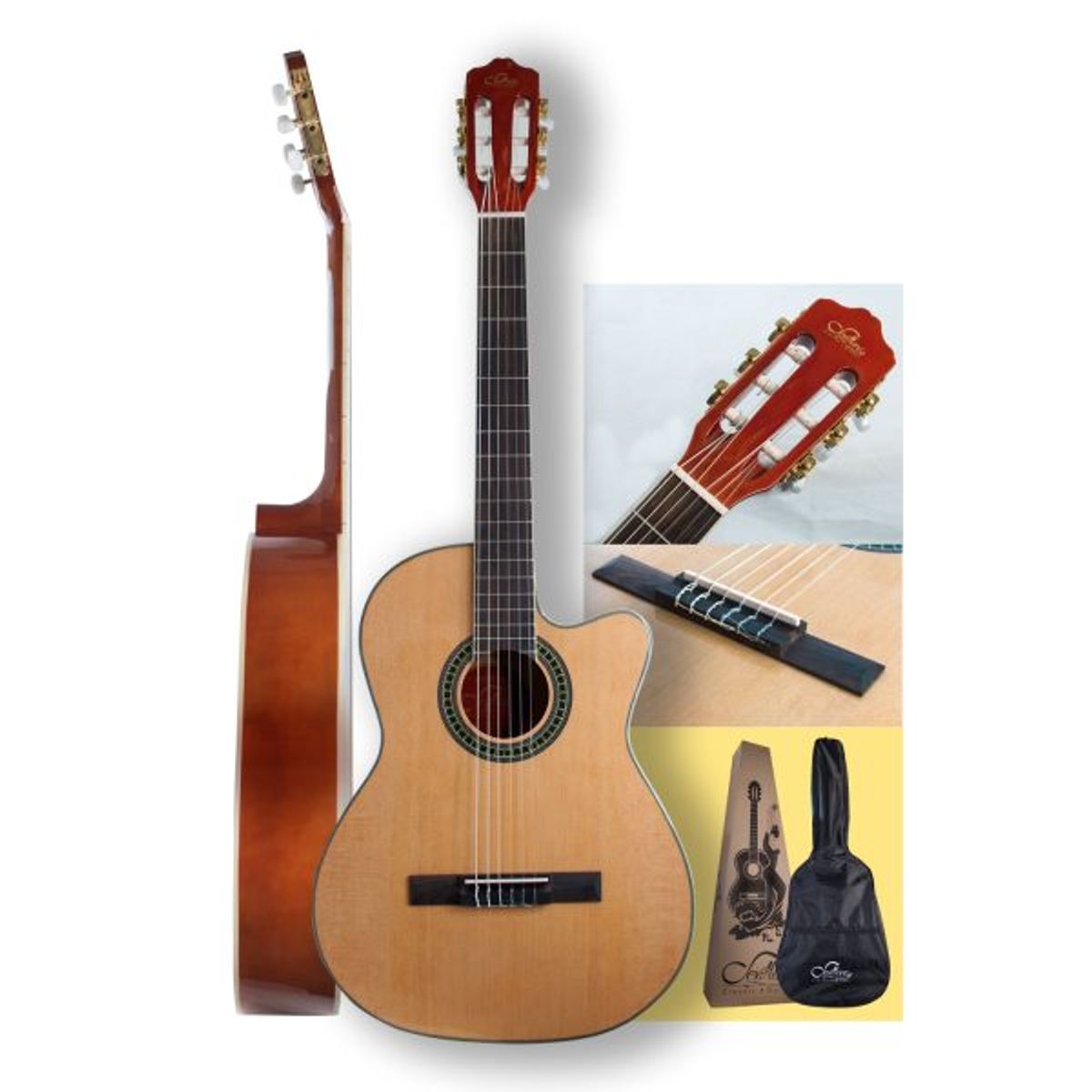 SEVILLANA - Guitarra Clásica 39 pulgadas –Corte Cataway - Natural- 7844