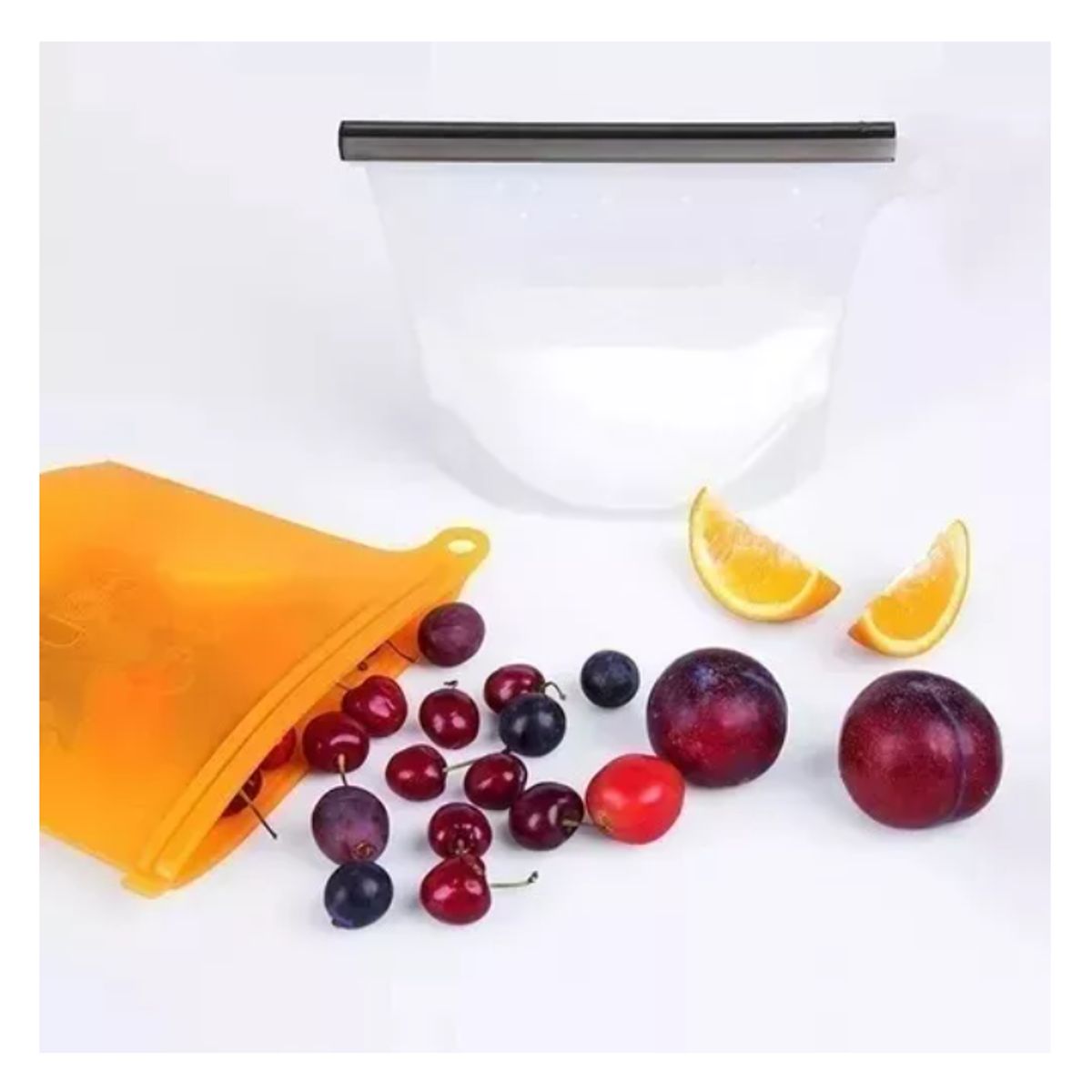 GENERICO - Pack 2 Bolsas De Silicon Reutilizables Con Sello Hermetico