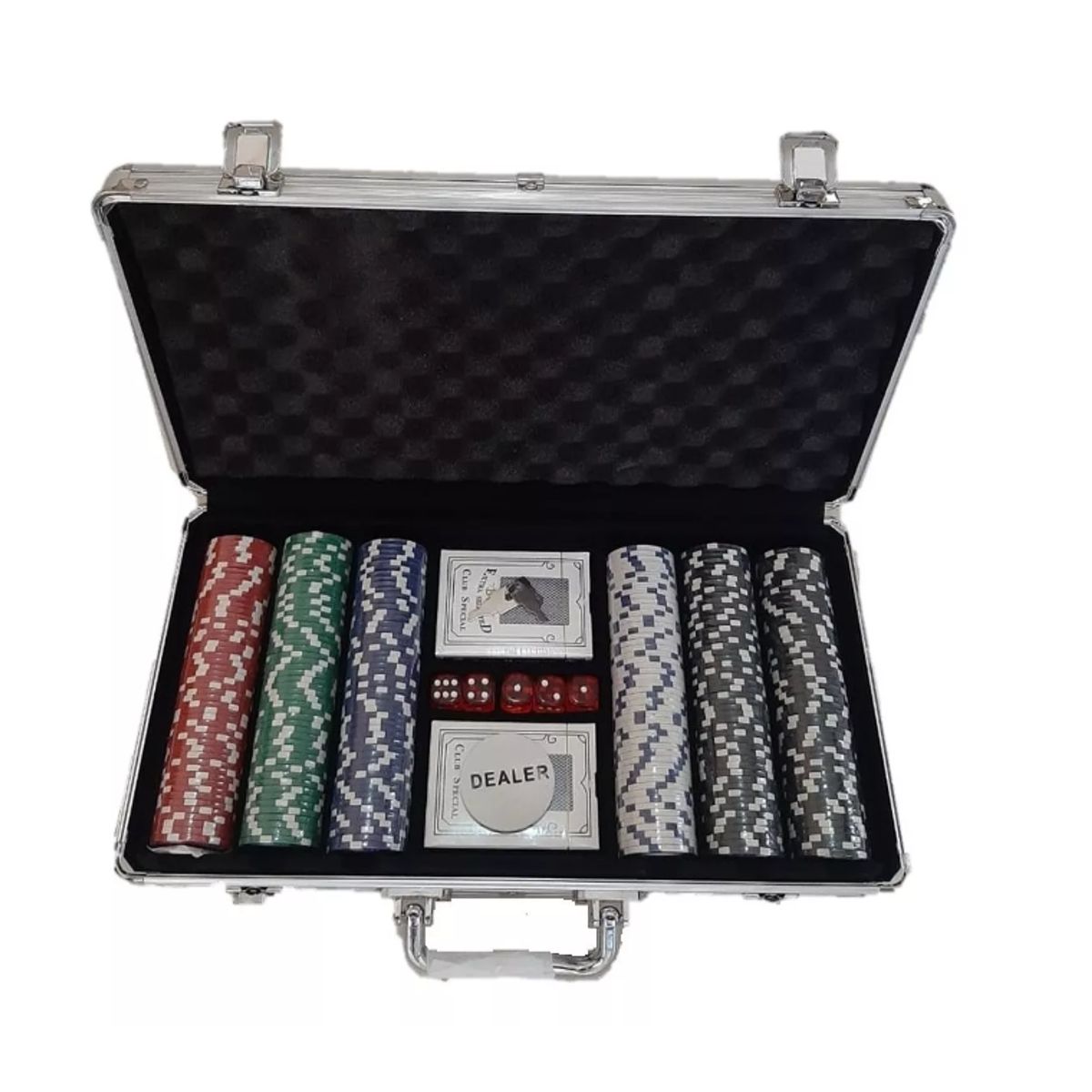 GENERICO - Set Kit Juego Póker Con Maleta 300 Fichas 11,5 Gramos Casino